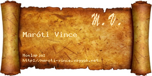 Maróti Vince névjegykártya